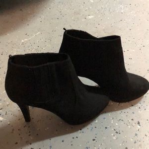 Black suede booties